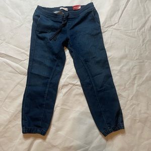 Guess women’s denim track pant postcard wash